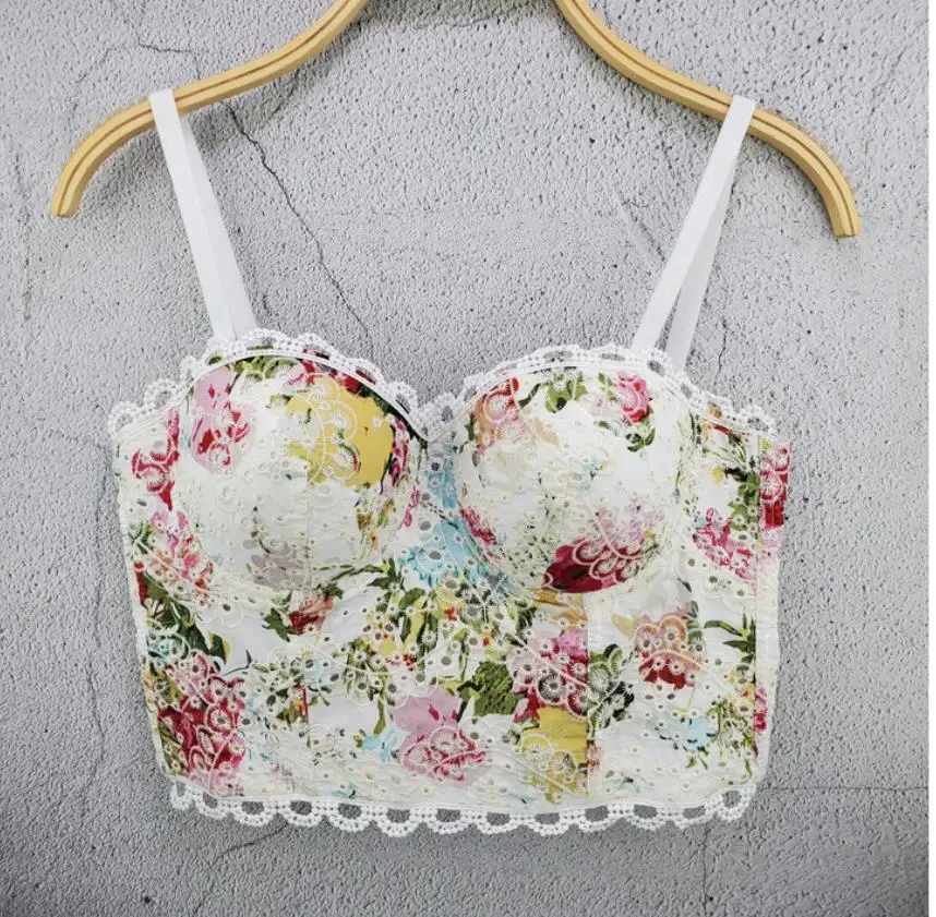 floral bustier crop top