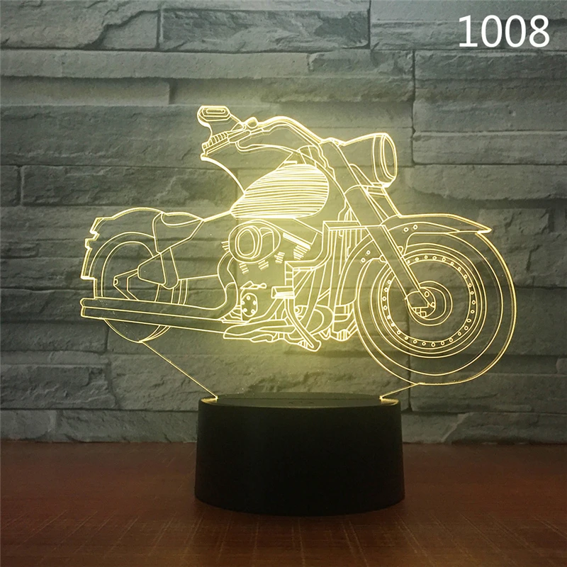 48 3D ночник, модель мотоцикла, крутой светодиодный ночник, настольная лампа RGB, детский подарок на день рождения, год, рождественский подарок для мальчика - Испускаемый цвет: 48