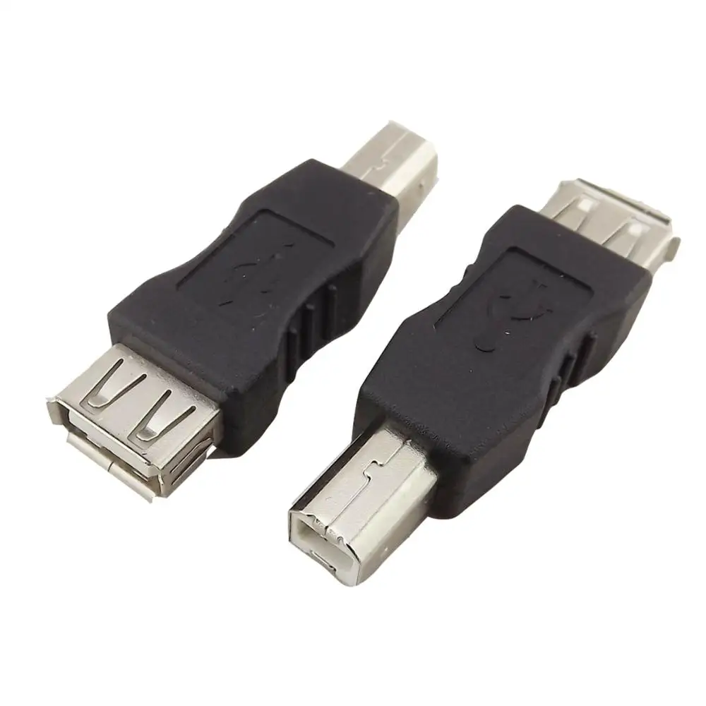 

2x USB 2.0 Type A Female Jack To USB 2.0 B Male Plug Extension Connector Adapter Straight Black