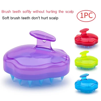 

Exfoliating Unisex Bath Shampoo Brush Portable Soft Silicone Home Massage Tool Washing Comb Remove Dandruff Hair Scalp Wet Dry