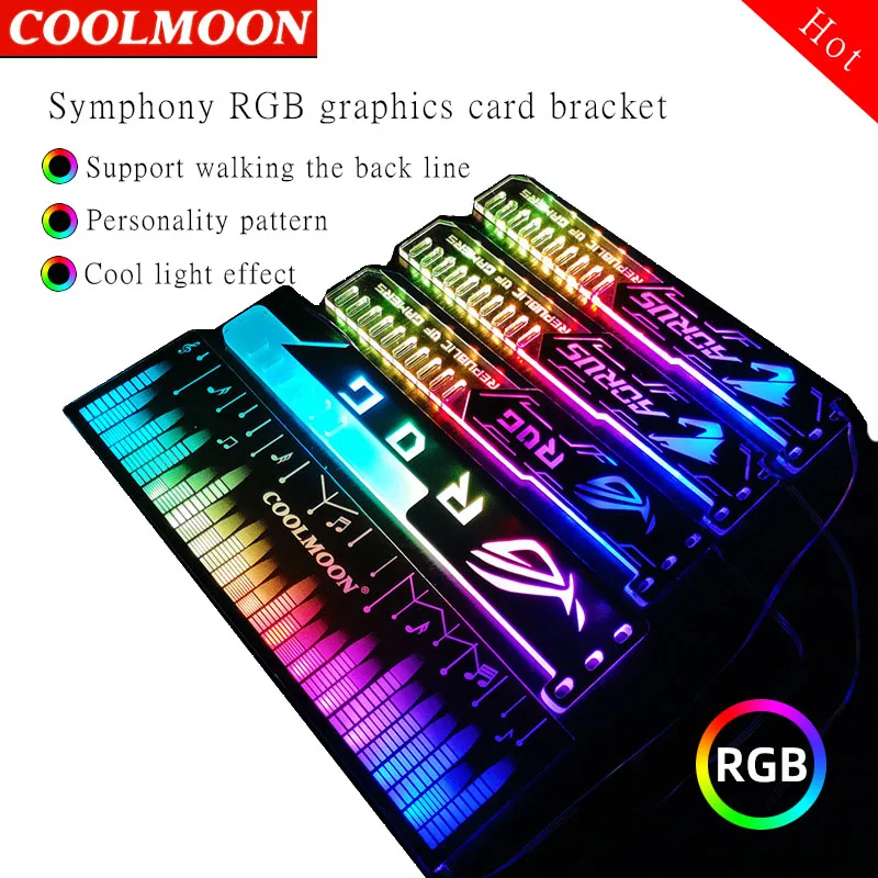 

COOLMOON RGB25cmgraphics card bracket cool color changing power supply warehouse light board LED light with magnetic light strip