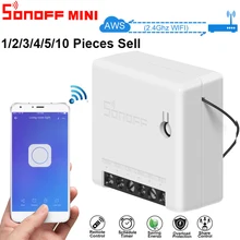Sonoff Мини WiFi смарт-коммутатор NO 433 МГц пульт дистанционного управления DIY домашняя Автоматизация релейный модуль работа с Alexa Google Home eWeLink