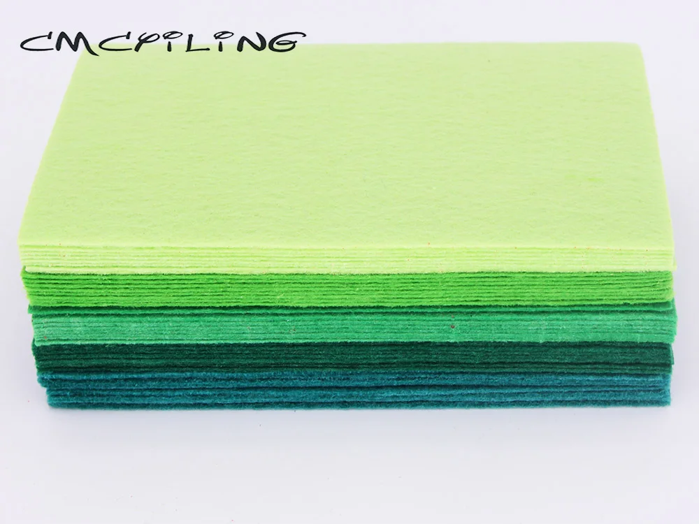 CMCYILING 40 шт./лот 10*15 см войлочная ткань 1 мм Толщина полиэфирная ткань для Швейное Ремесло «сделай сам» скрапбук войлочные листы Зеленый