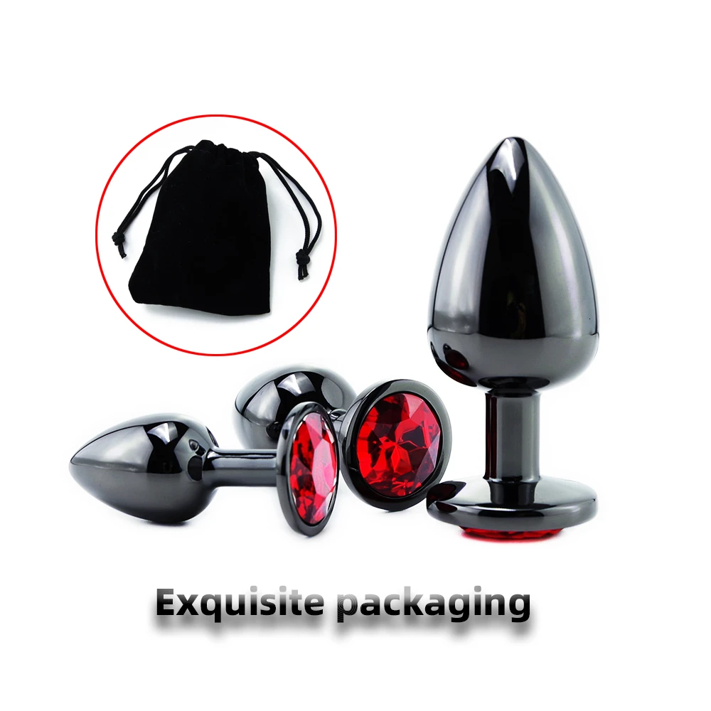 Черная Анальная пробка из нержавеющей стали гладкая металлическая многоцветная