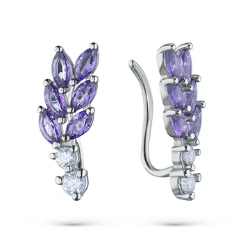 

Silver earrings with amethyst and cubic zirconia e0607sg04200476