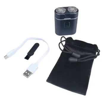 

W301 Electric Waterproof Razor Usb Portable Rotary Double Cutter Head Floating Straight White Razor