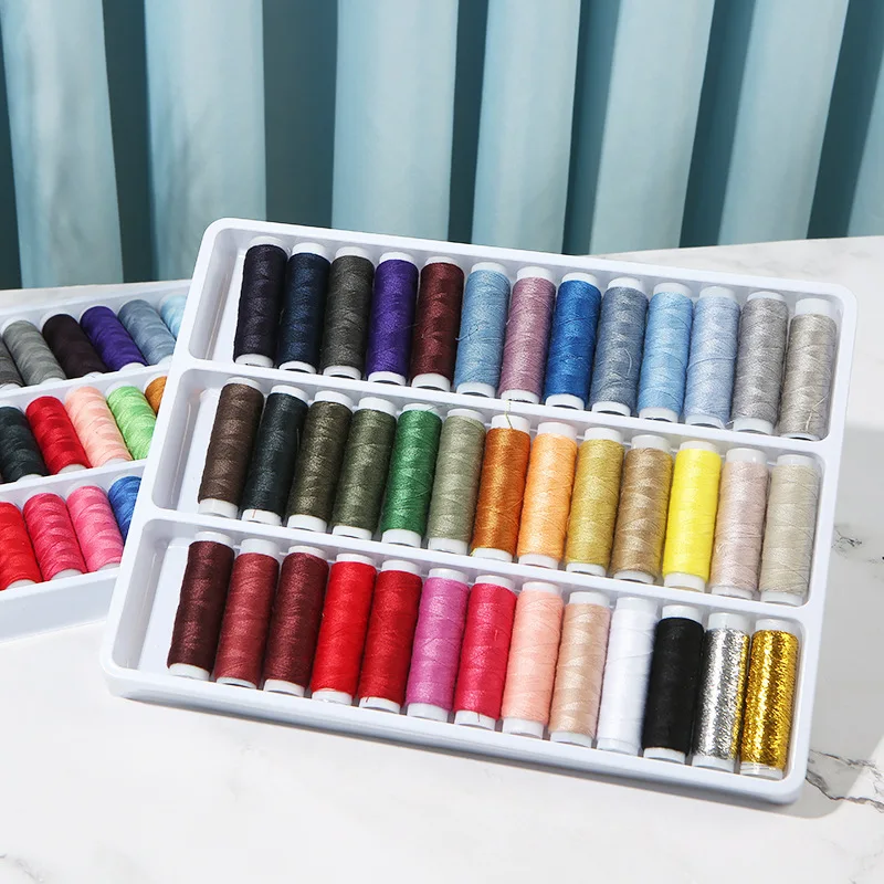 Qsezeny 39Pcs Colorful Sewing Thread Spolyester Thread Strong And