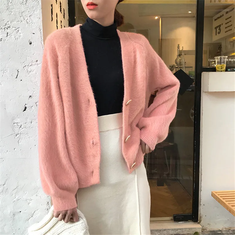 Marten Velvet Solid Elegant Women Cardigans Casual V-Neck Knitted Sweaters Slim Autumn Winter Clothes Mujer Invierno 2019 |