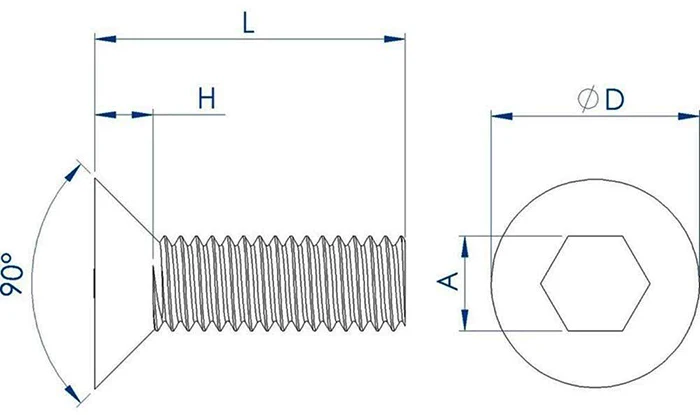 Винты с потайной головкой M3x6(DIN 7991)-Нержавеющая сталь A2-Шестигранная плоская головка от Fullerkreg, количество 100(m3 6mm m3* 6