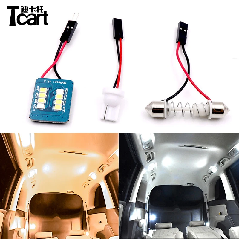 New t10 w5w Festoon LED Welcome Interior Doom Lamp Car Light for ford fiesta mondeo kuga focus ecosport mk5 mk7 accessories - Испускаемый цвет: Warm white to white