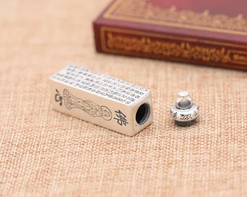 

solid 990 STERLING SILVER memorial Cremation Jewelry Ash Pendant charm Urn Keepsake open Buddha A4685