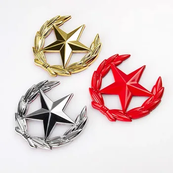 

10pcs Pentagram star Metal Car Sticker Logo Emblem Badge Car Styling Sticker For Universal Car Motorcycle Decorative Accessories