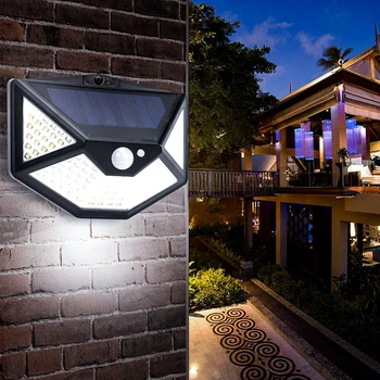 

112LED 5 Sides Waterproof Solar Wall Light Lighting Control Security Motion Sensor Lamp for Garden Yard Street Path