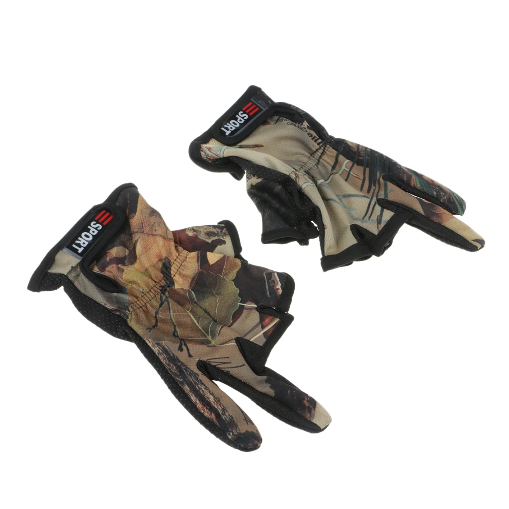 1 Pair Fishing 3 Finger Cut Gloves Outdoor Sports Hunting Non-Slip Mittens