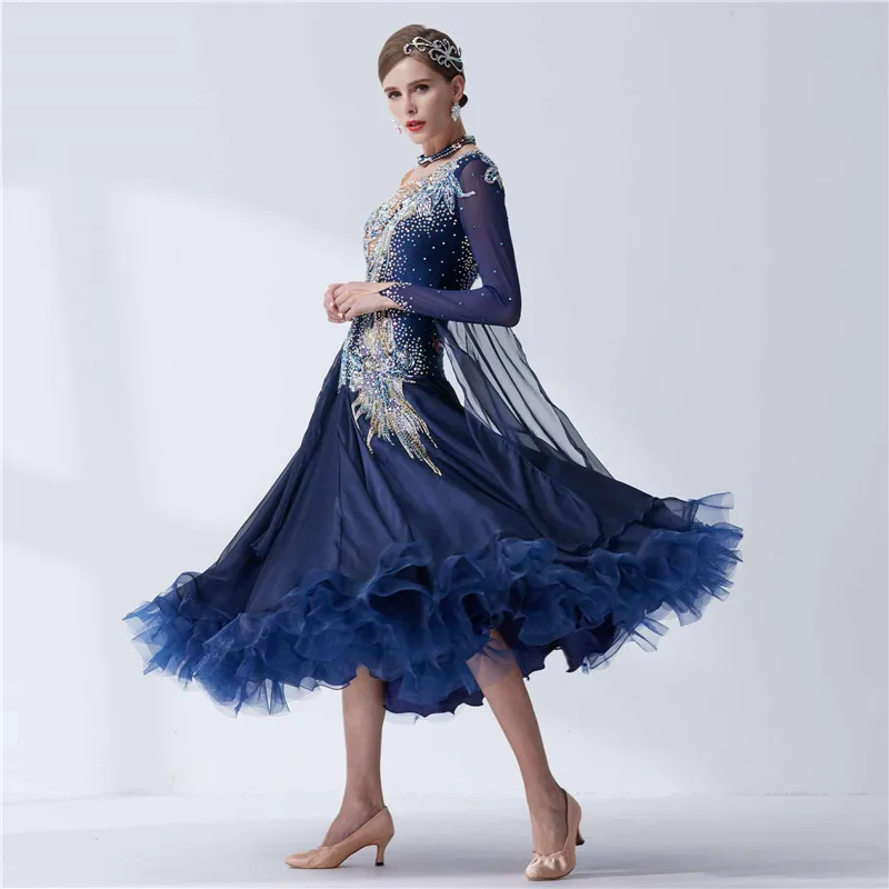 B-19421 High-end Custom-made Modern Waltz Tango Ballroom Dance Dress Smooth Ballroom Dress Dress For Sale