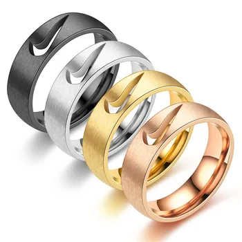 

Stainless Steel Hollow Hook Ring Simple Fashion Couple Rings Valentine Day Gift Personality Men Women Accessories Creative Rings