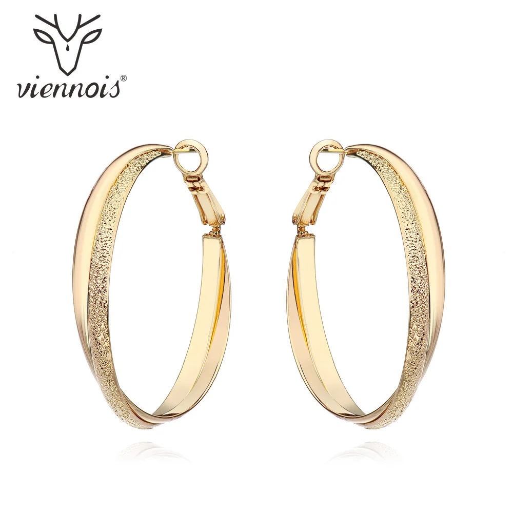 Viennois круглые серьги-кольца для женщин кофейного золотистого цвета скрученный серьги