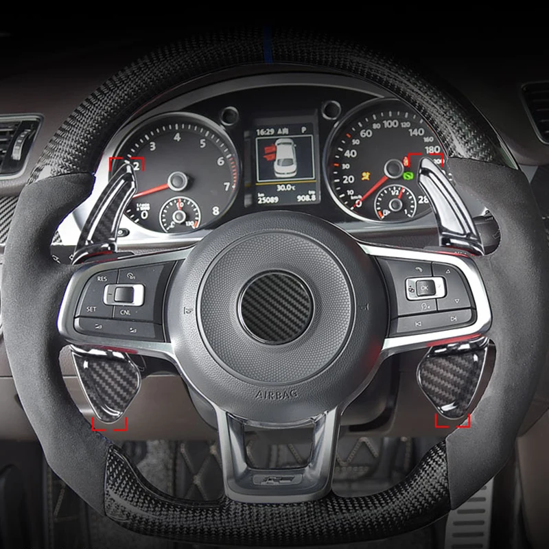 Карбоновые переключатели передач на руль сменные для Volkswagen VW GOLF 7 Golf7 2015 GTI R MK7 Scirocco