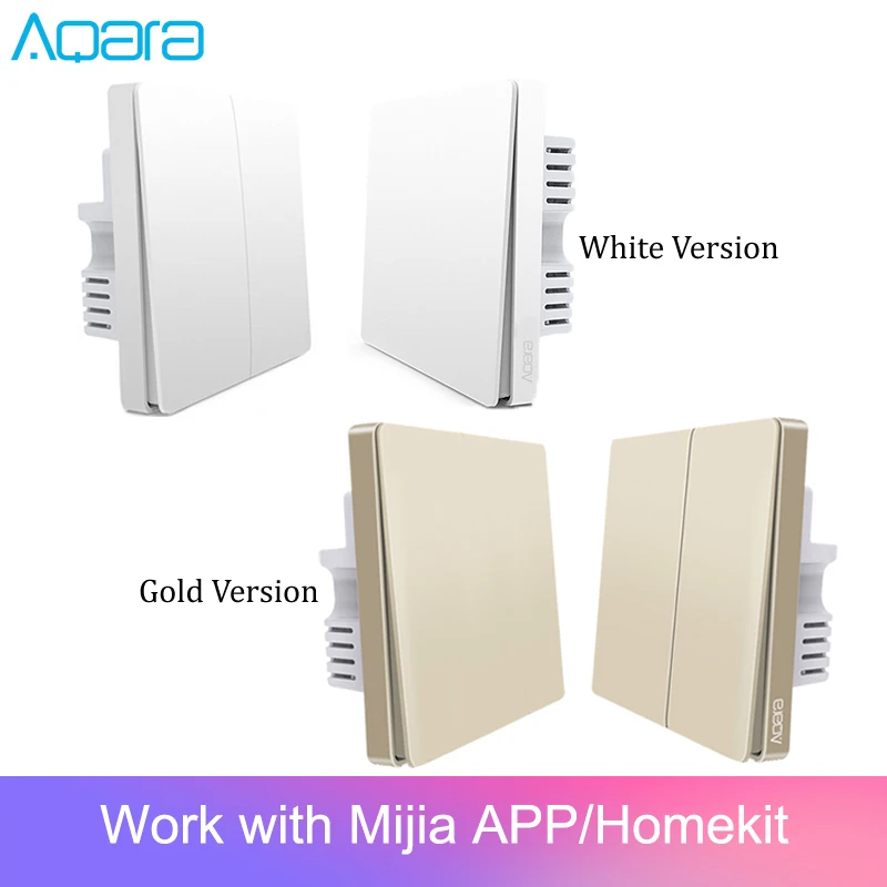 

Original Aqara Switch Wall Device Smart Light Switch Remote Control Single Fire/Zero Line ZigBee For Mijia Mi Home Gold
