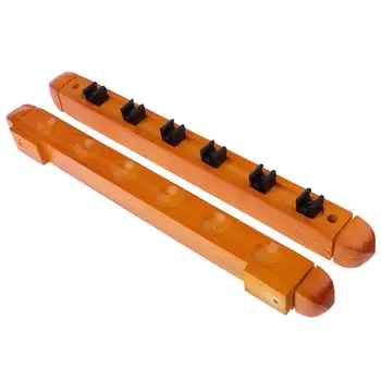 

1Pair Professional Solid Wood Billiard Wall Mount Hanging Rack Solid 6 Billiard Sticks Professional Cue For Snooker Holder N5E9