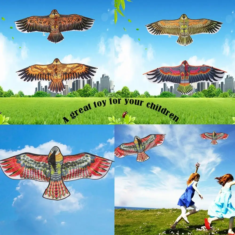 

1.1m/1.2m Eagle Kite Polyester Fiberglass Rod Hand Made Triangle Kite Rainproof Silk Waterproof Outdoor Toys Garden Cloth Toys