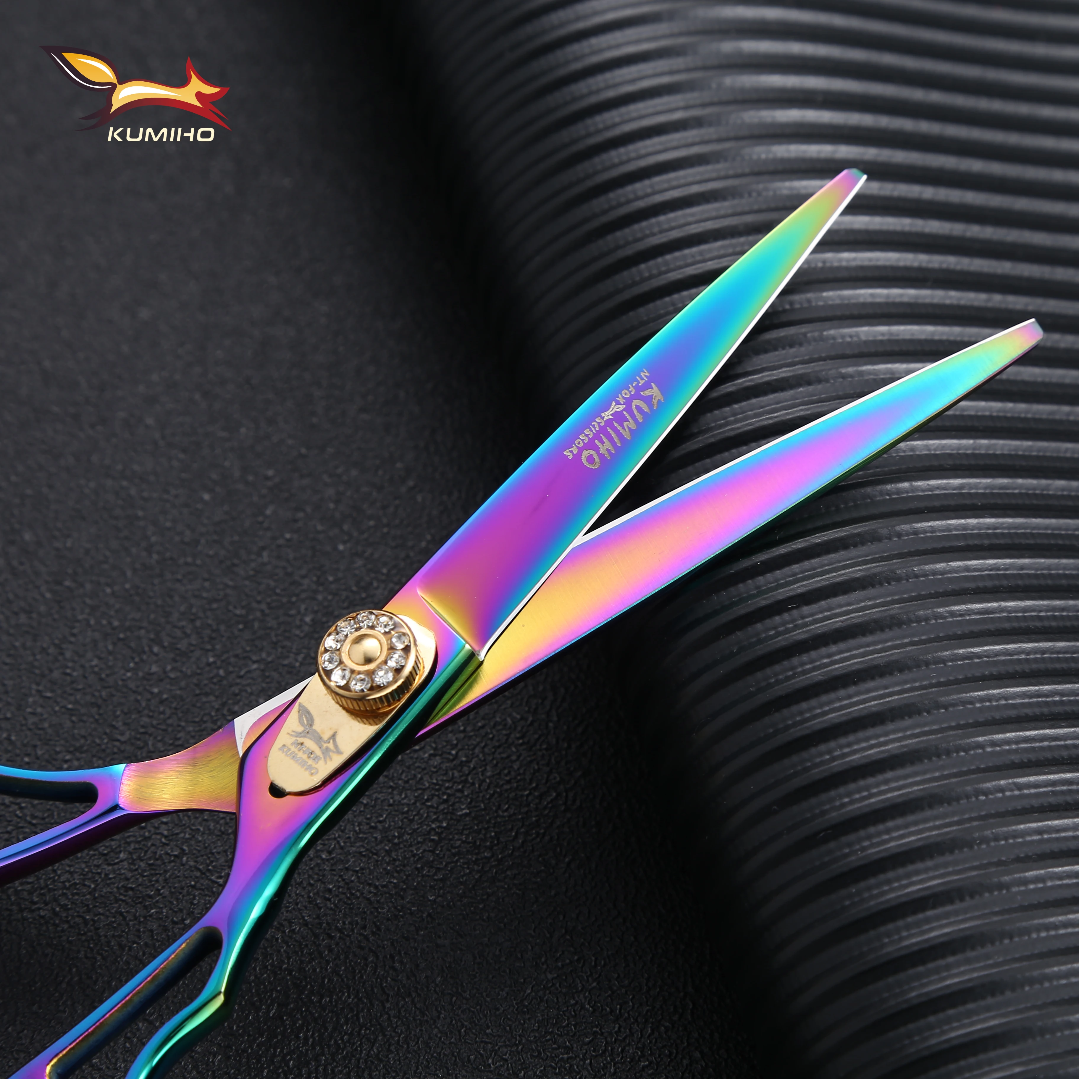 KUMIHO BJST-60 титановое покрытие ножницы для волос 6 дюймов синий и Радужный цвет доступны Япония 440c
