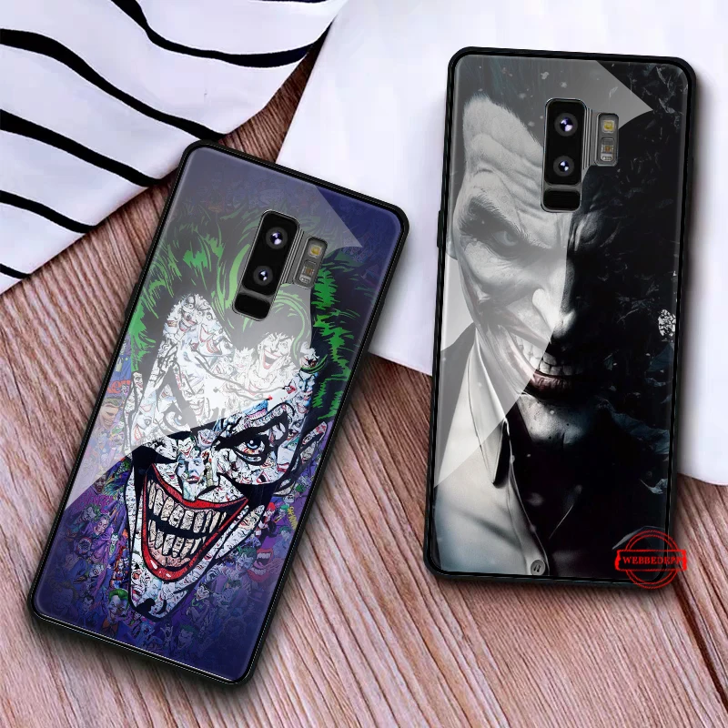 26W Темный рыцарь Джокер карта Стекло чехол для samsung S7 край S8 S9 S10 плюс A10 A20 A30 A40 A50 A60 A70 Note 8, 9, 10, плюс