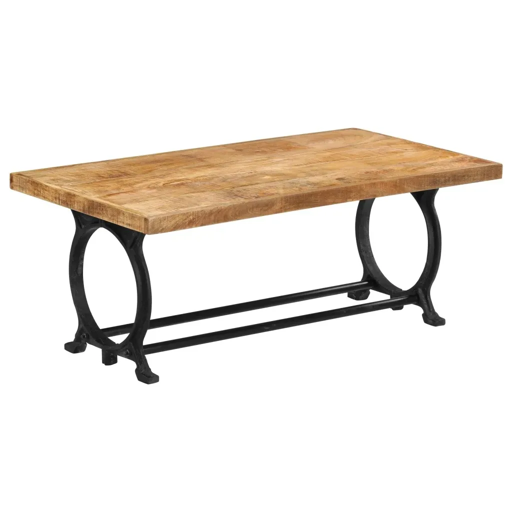 

vidaXL Coffee table Solid mango wood and cast iron 110 x 60 x 47cm 246712