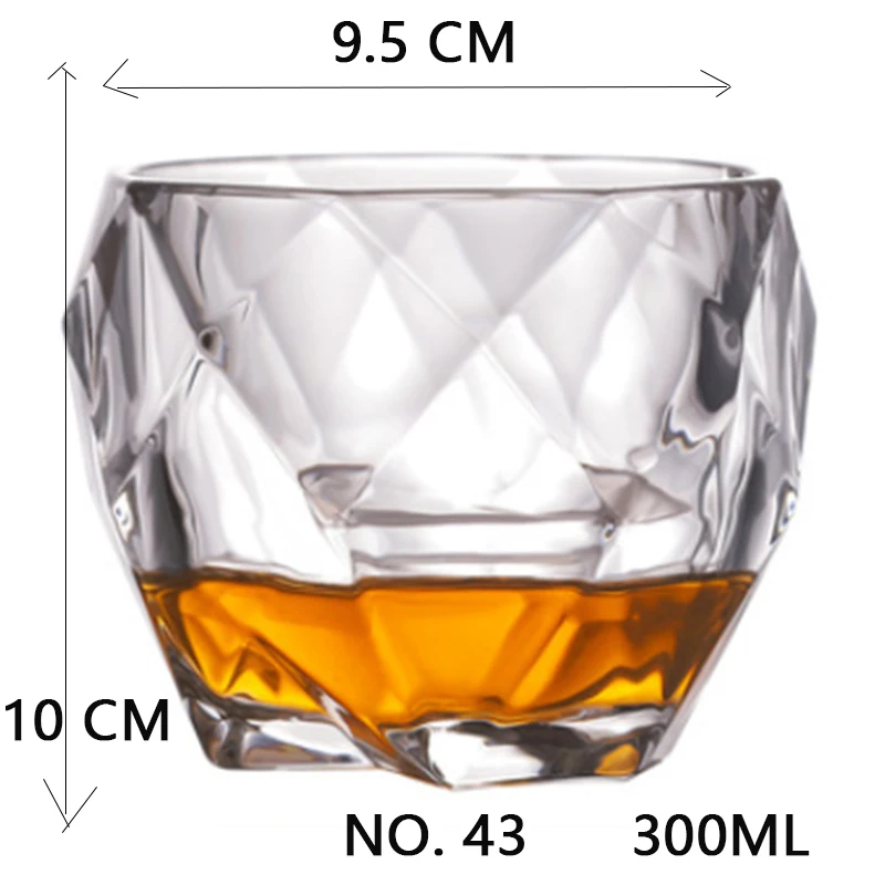 NO.43 300ML Shot Whiskey Crystal Glass Party Wedding Wine Liquor Glass Coffee Tea Cup for Beer Spirits Funny Glasses European Creative Gifts - Цвет: NO.43 300ML