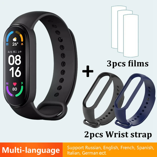 Original Xiaomi Mi Band 6 Smart Bracelet Watch Mi Smart Band 6 Sports Fitness Tracker AMOLED Screen Blood Oxygen Monitor Mi6 
