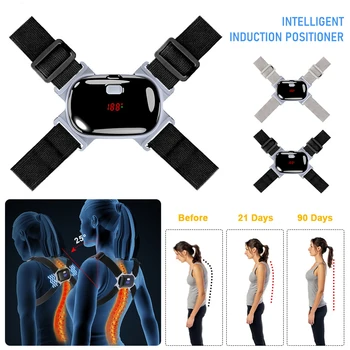 

Smart Back Posture Corrector Shoulder Lumbar Brace Belt Adjustable Back Brace Support Hump of Correction with Sensor Vibration