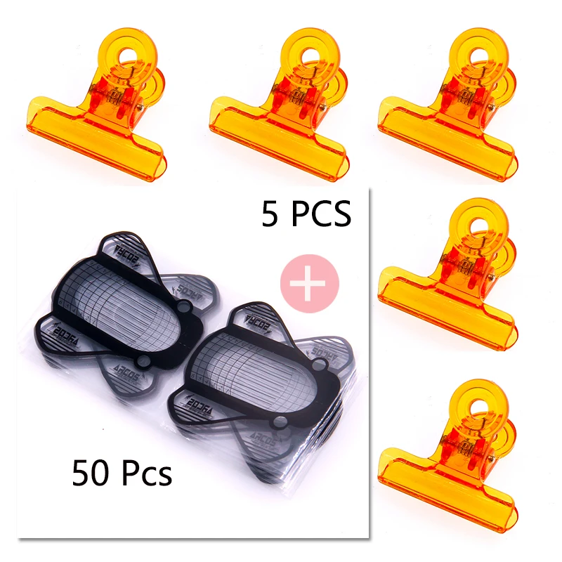 Новинка; 1/5/10 шт./компл. русский кривая C ногтей защемления зажимы мульти Функция инструмент акриловых ногтей щипчики заколки аксессуары для маникюра - Цвет: 50 PVC 5 orange