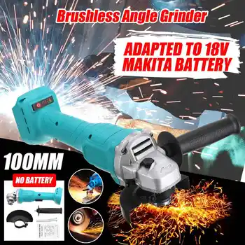 

800W 18V 100mm Brushless Cordless Impact Angle Grinder Variable Speed For Makita Battery DIY Power Tool Cutting Machine Polisher