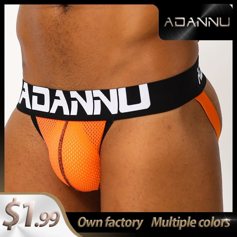 ADANNU Фирменное Сексуальное мужское нижнее белье cueca tanga дышащие трусы мужские ropa