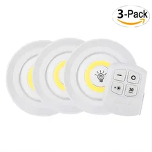3 шт. в упаковке светодиодный светильник на батарейках с регулируемой яркостью COB светодиодный светильник с пультом дистанционного управления для шкаф для одежды ванная