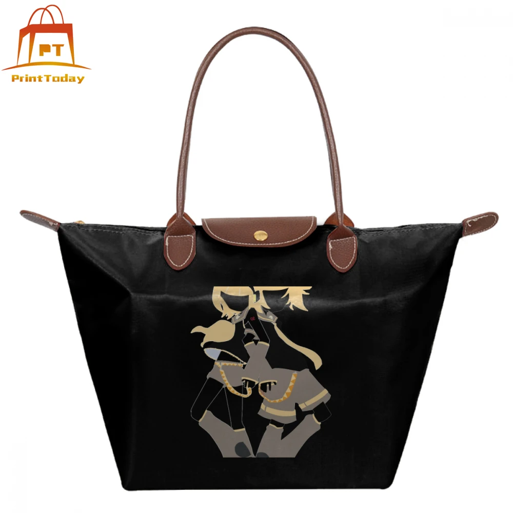 

Vocaloid Handbag Kagamine Rin And Len Box Art Silhouette Top-handle Bags Nylon Large Capacity Women Tote Bag Print hobo Handbags