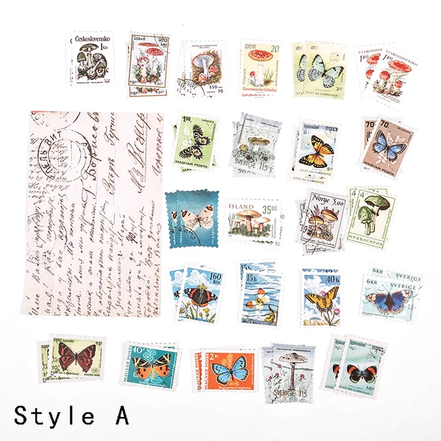 Mr.paper 6 Designs 46 Pcs/bag Vintage Retro Style Philatelic Museum Series Creative Hand Account DIY Decoration Stamp Stickers A