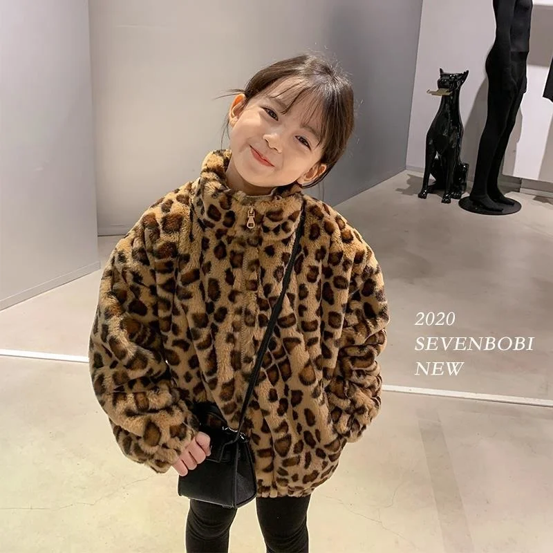 Leopard Print Coat Kids Winter School Girls Children Clothing Boys Jackets Girl Clothes Faux Fur