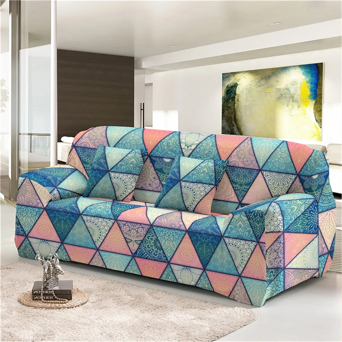 Boniu геометрический покрывала для дивана стрейч протектор мебели из полиэстера в богемском стиле с изображением слона диван крышка M l XL XXL XXXL XXXXL для Гостиная 1/2/3/4 местный
