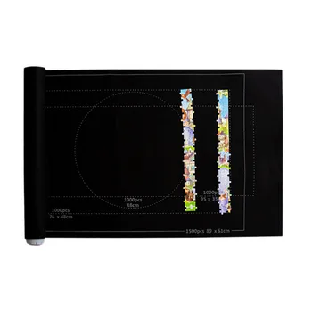 

1Pcs Puzzle Roll Mat Puzzle Storage Saver Black Felt Mat,Jigroll Up to 1500 Pieces Jigsaw Accessories