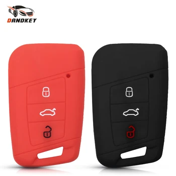 

Dandkey Silicone Rubber Key Case Protector For Volkswagen VW PASSAT B8 For Skoda Kodiaq Superb A7 2015 - 2020 Remote Key Cover