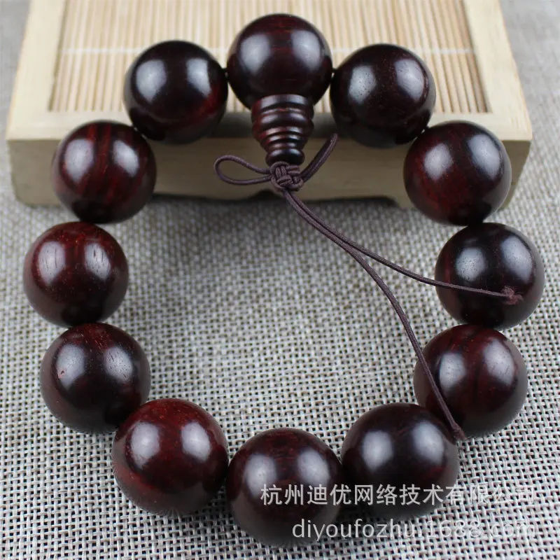 

India Lobular Red Sandalwood Bracelets 2.0 Solid Wood Buddha Beads Bracelets Men And Women Accessories Elder Company Leadership
