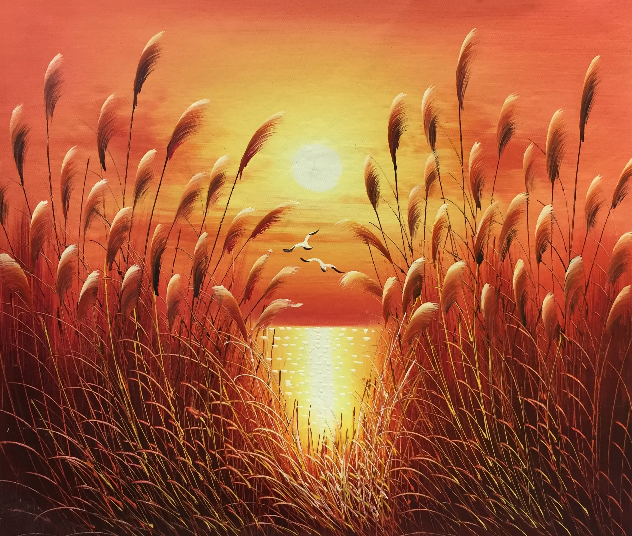 

Ultra Low Price Sale 100% Hand Painted Oil Painting on Canvas Sunrise Beach Landscape Canvas Painting Wall Art Picture Homedecor