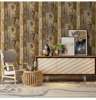 

Brown Wood Wallpaper Grey Vinyl Self Adhesive Contact Paper Living Room Bedroom Kitchen Adornment DIY Wall Sticker 17.7"x19.7ft