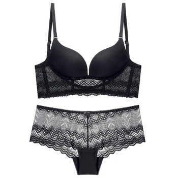 

Miss Zia Wire Free Bra And Panty Set Push Up Brassieres Underwear Sets Women Ensemble Lingerie Intimates Underwear & Sleepwears