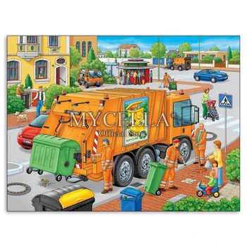 

5d Diy Diamond Painting Garbage truck Diamond Embroidery Full Needlework Rhinestone Mosaic Picture Wall Stickers Christmas Gift