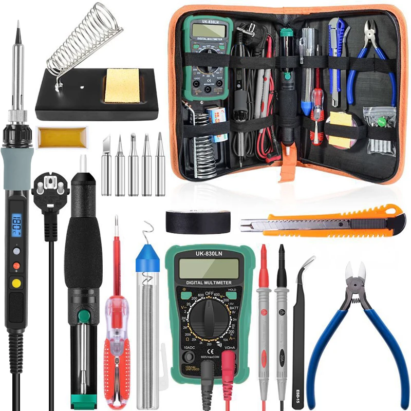 60W 80W US EU 220V110V electric soldering iron set soldering station hot pen repair tool kit DIY