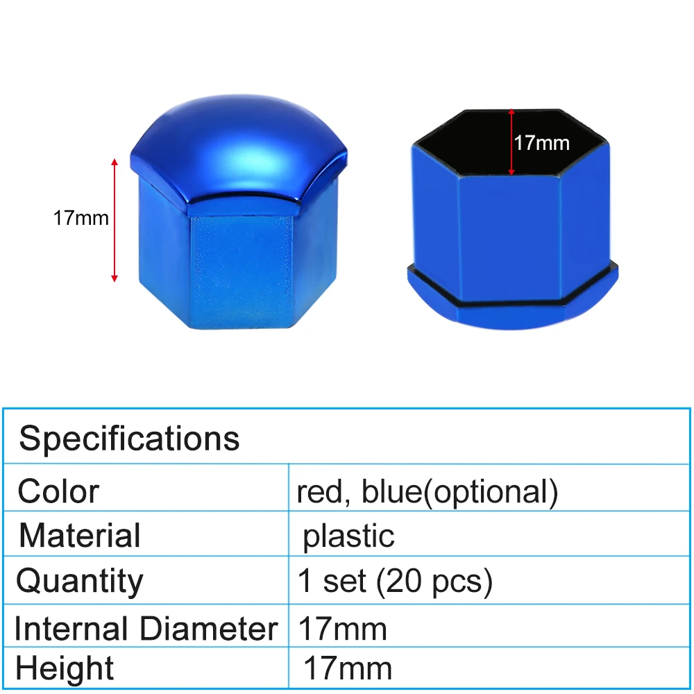 20 штук 17/19 мм подшипник ступицы колеса для автомобиля(наконечники гайки Болты диски пылезащитный чехол Защитный Кепки винты с шестигранным углублением под ключ хром винт для шин болты для колес