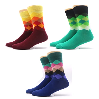 3 пары, модные зимние теплые мужские длинные носки, мужские носки с круглым вырезом, разноцветные мужские носки, мужские Компрессионные носки, забавные Chaussette Homme - Color: 3pair Color 10