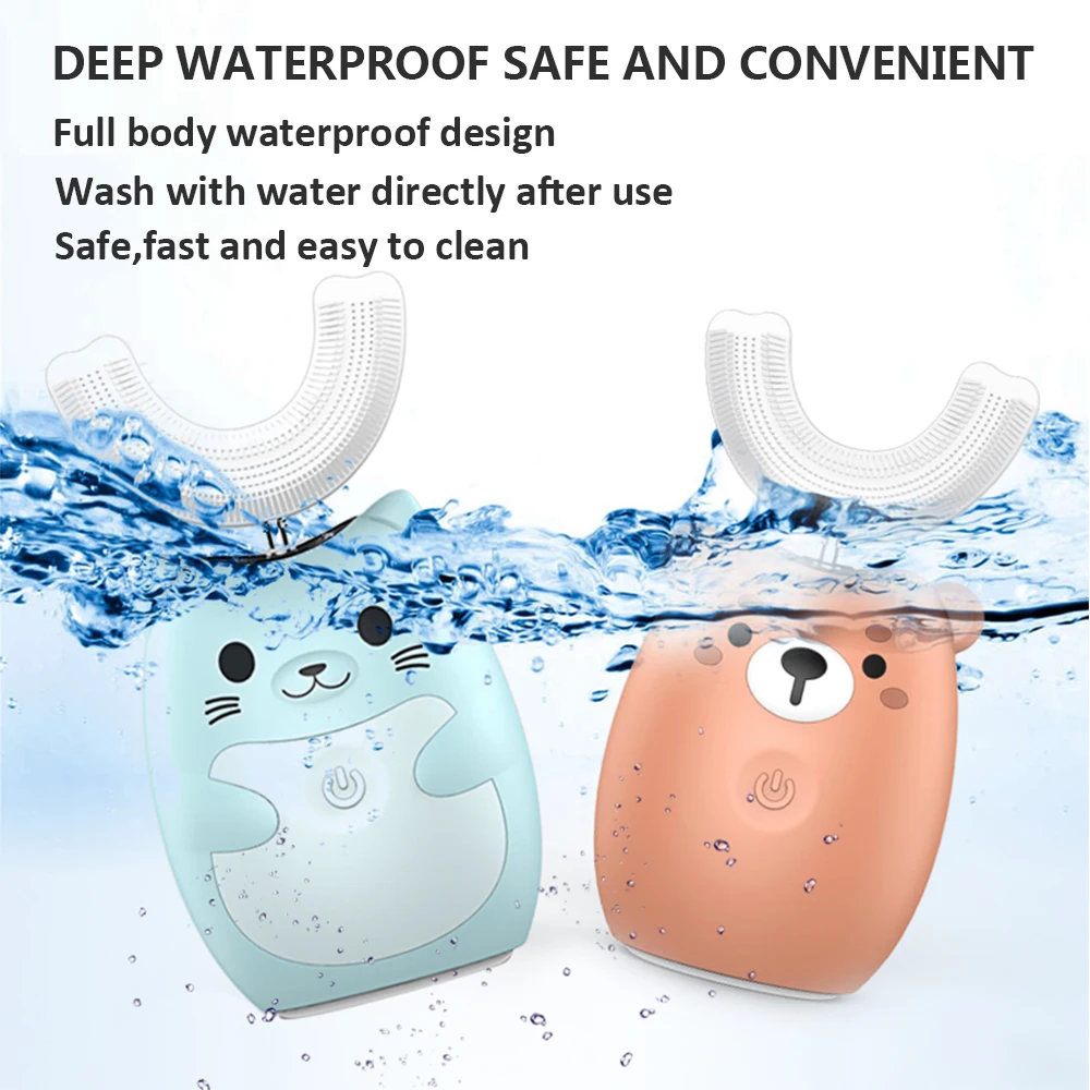 360 Degrees Intelligent Automatic Sonic Children's Electric Toothbrush U Type 3 Modes Tooth Brush USB Charging Tooth Whitening 360 Degrees Intelligent Automatic Sonic Children's Electric Toothbrush U Type 3 Modes Tooth Brush USB Charging Tooth Whitening